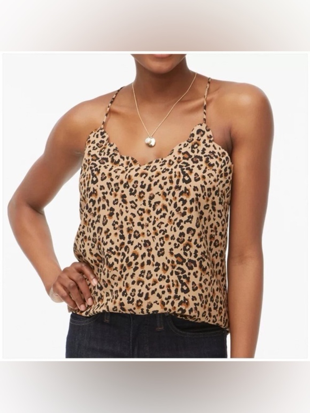 J.Crew Leopard Print Cowl Neck Cami Tank Top